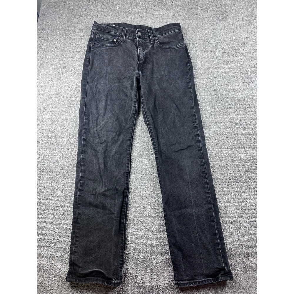 Levis Premium 514 Straight Jeans Men W31‎ L30 Black Stretch Faded Western Rocker